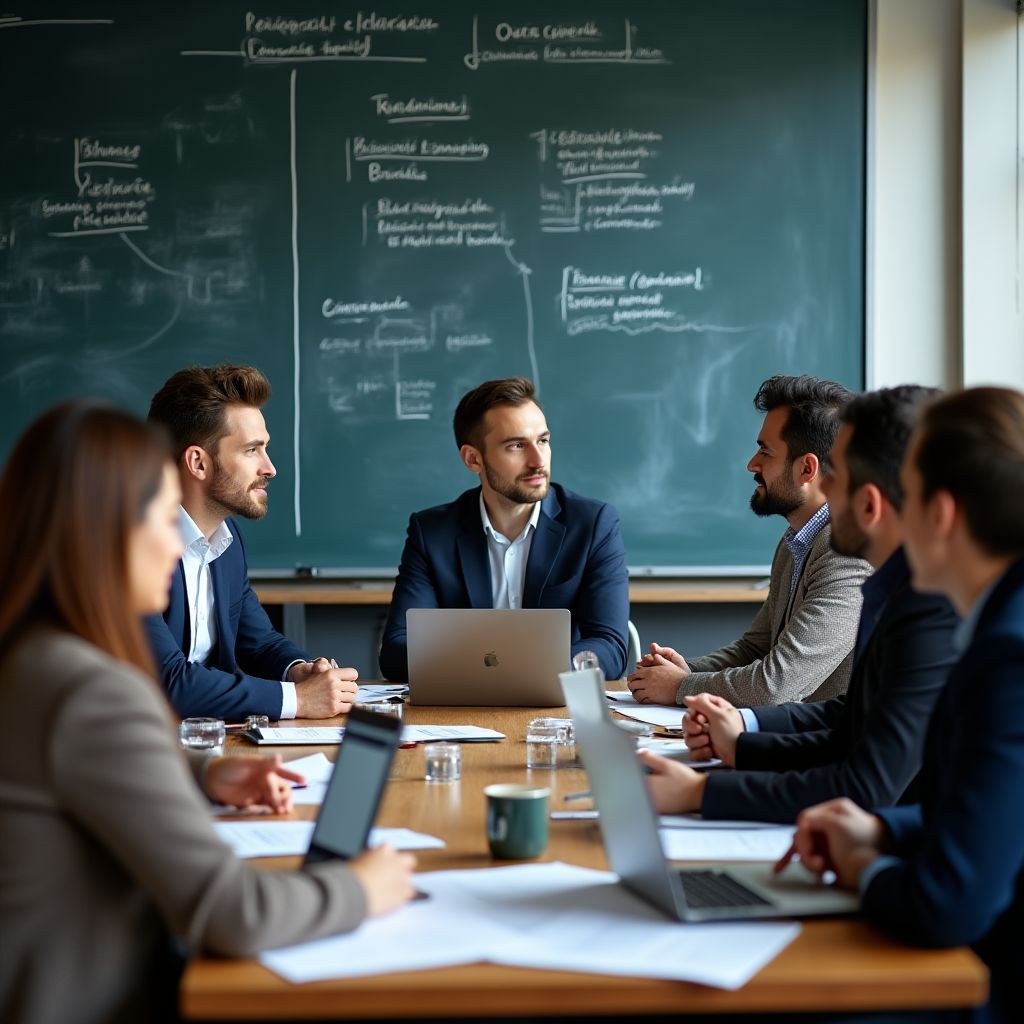 Equipo en reunión de planificación estratégica
