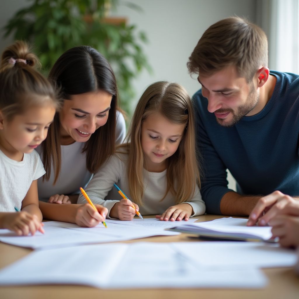Familia recibiendo asesoramiento financiero